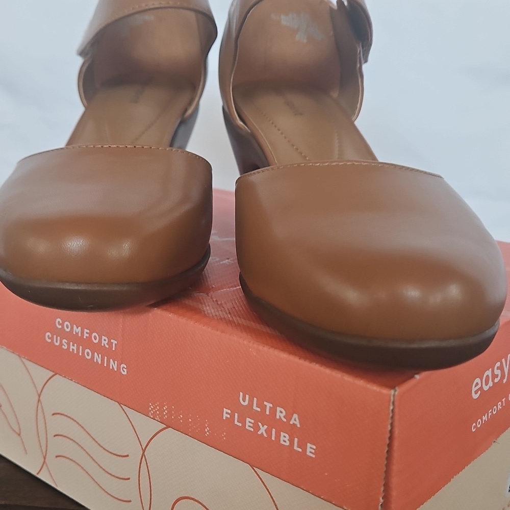Easy Spirit Women's Tan Brown Mary Jane Block Heels - Picture 3 of 8